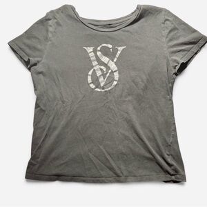 Victoria's Secret Black Logo Short Sleeve Tee